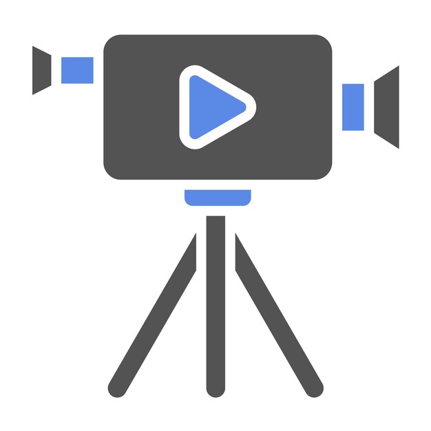 Estilo del icono de la cámara de video de diseño vectorial