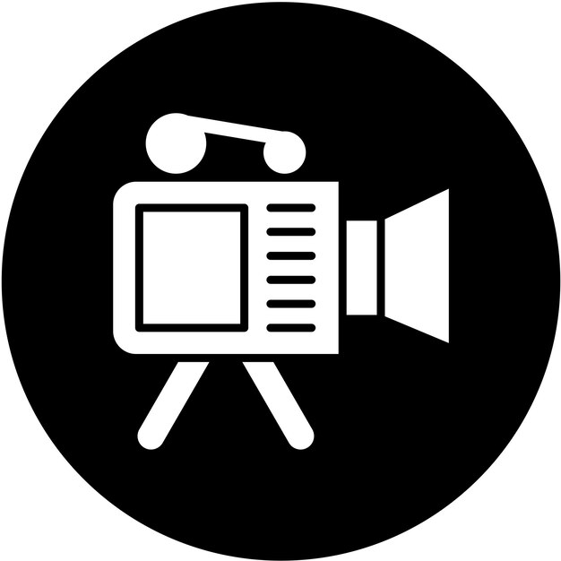 Estilo del icono de la cámara de video de diseño vectorial