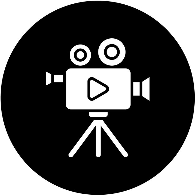 Estilo del icono de la cámara de video de diseño vectorial
