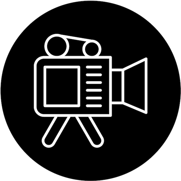 Estilo del icono de la cámara de video de diseño vectorial