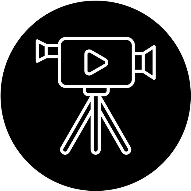 Estilo del icono de la cámara de video de diseño vectorial
