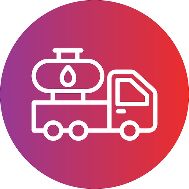 Estilo del icono del camión de aceite de diseño vectorial
