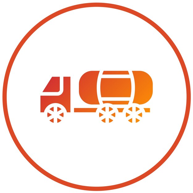 Estilo del icono del camión de aceite de diseño vectorial