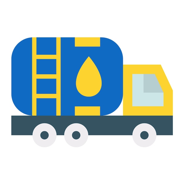 Estilo del icono del camión de aceite de diseño vectorial