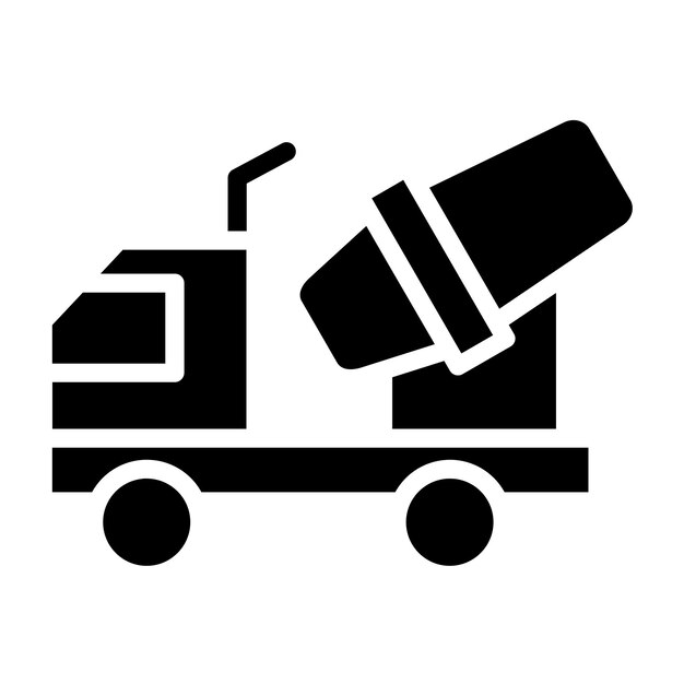 Estilo del icono del camión de cemento de diseño vectorial