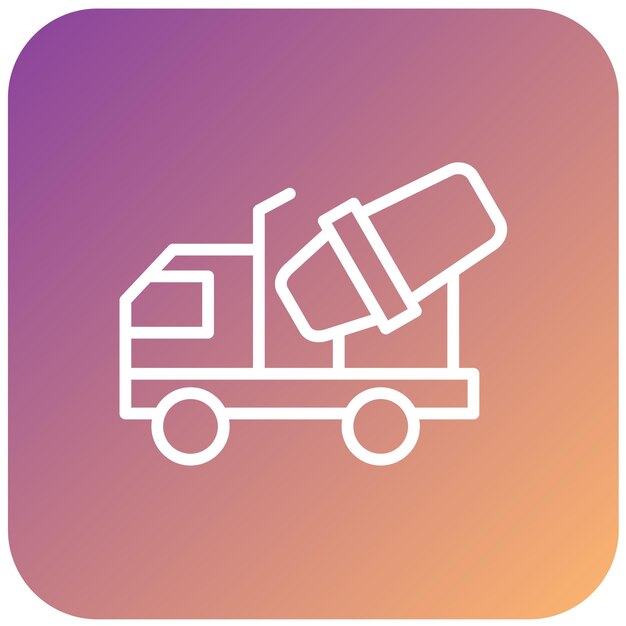 Estilo del icono del camión de cemento de diseño vectorial