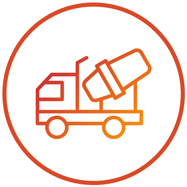 Estilo del icono del camión de cemento de diseño vectorial
