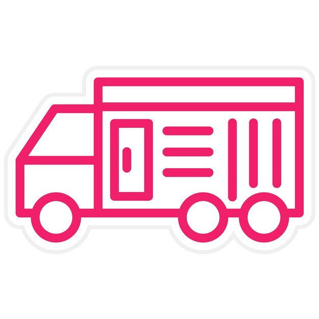 Estilo del icono del camión de contenedores de diseño vectorial