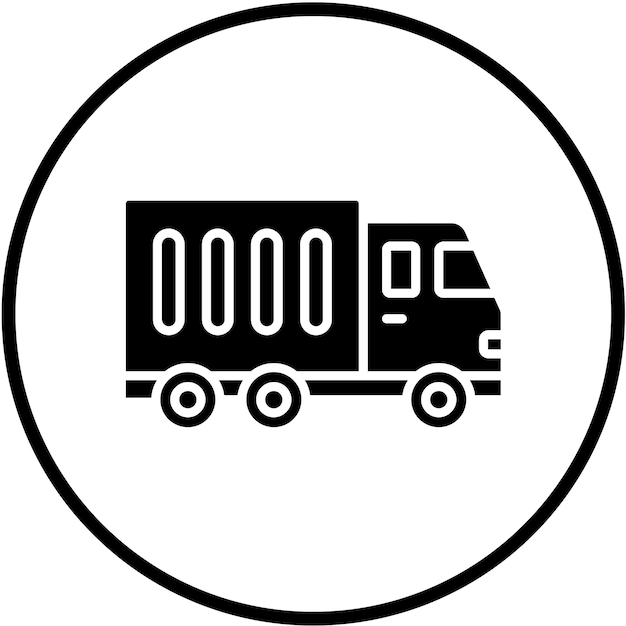 Estilo del icono del camión de contenedores de diseño vectorial