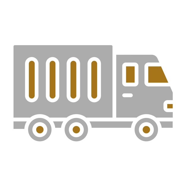 Estilo del icono del camión de contenedores de diseño vectorial