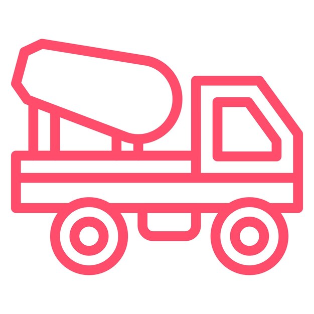 Estilo del icono del camión mezclador de hormigón de diseño vectorial