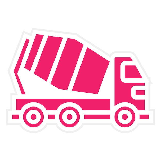 Estilo del icono del camión mezclador de hormigón de diseño vectorial