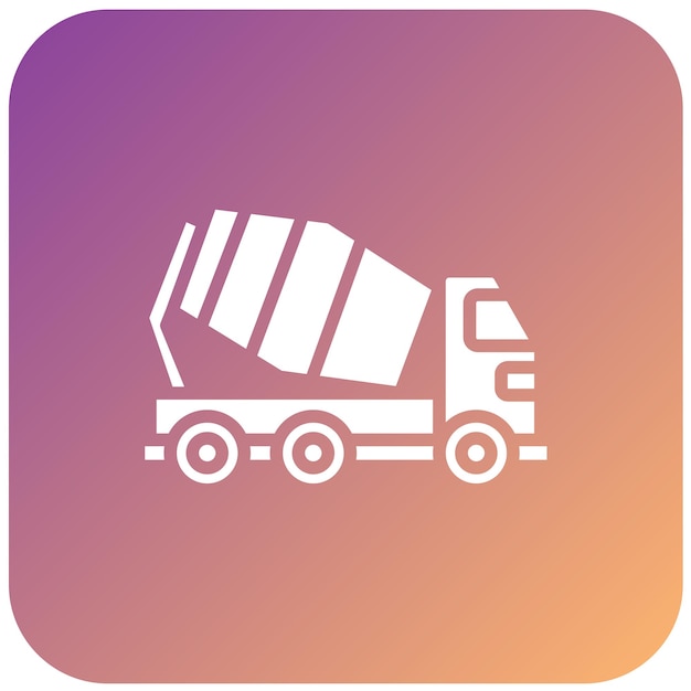 Estilo del icono del camión mezclador de hormigón de diseño vectorial