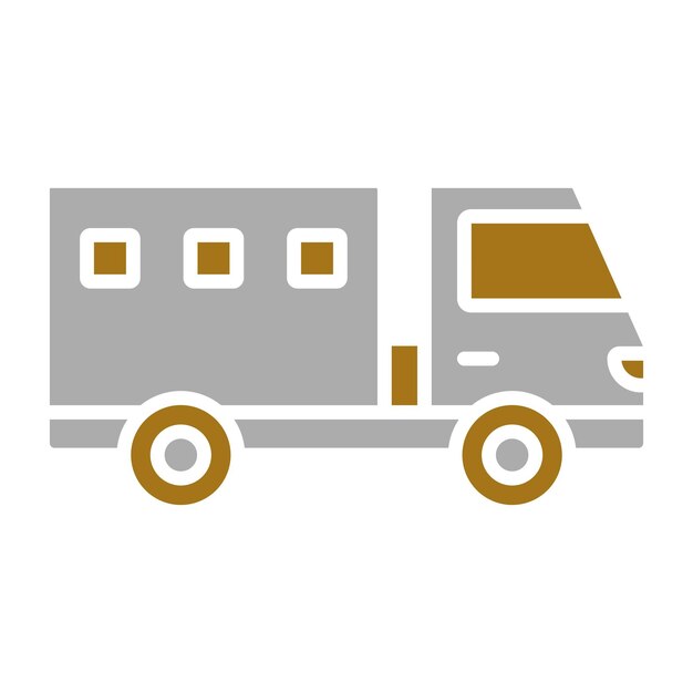 Estilo del icono del camión militar