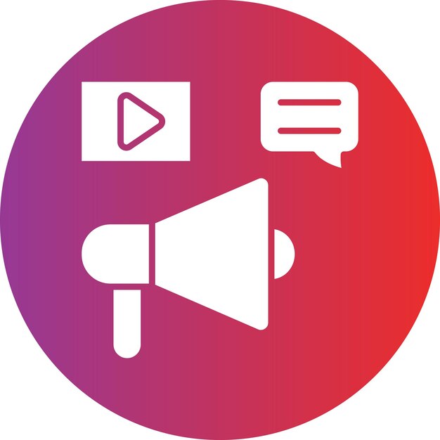 Estilo de icono de la campaña de diseño vectorial de medios