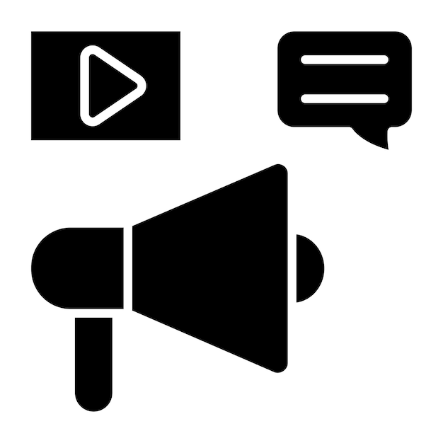 Estilo de icono de la campaña de diseño vectorial de medios