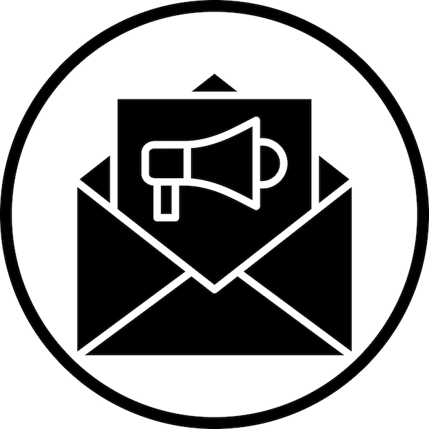 Estilo de icono de la campaña de marketing por correo electrónico de diseño vectorial