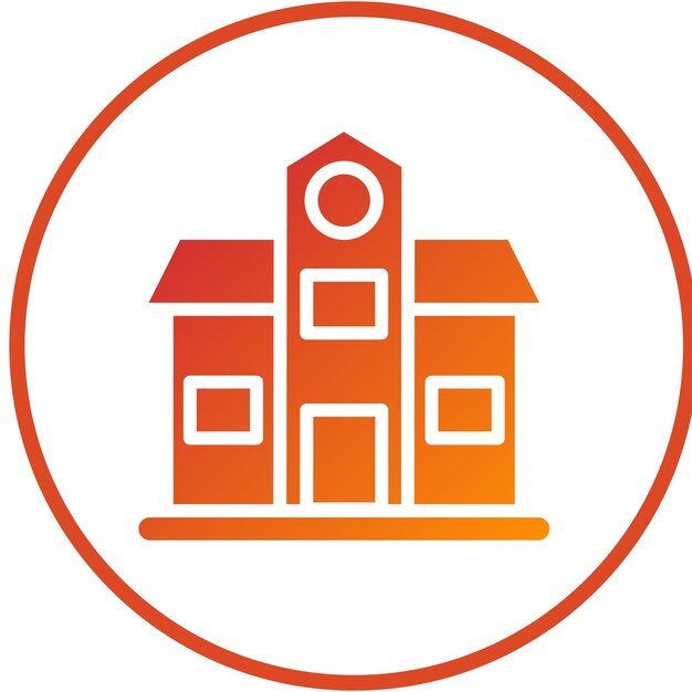 Estilo del icono del campus de diseño vectorial