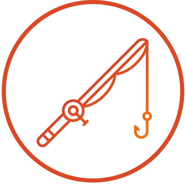 Estilo del icono de la caña de pesca