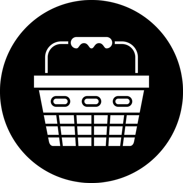 Estilo del icono de la canasta de diseño vectorial