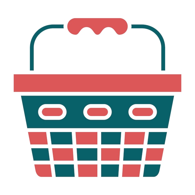 Estilo del icono de la canasta de diseño vectorial