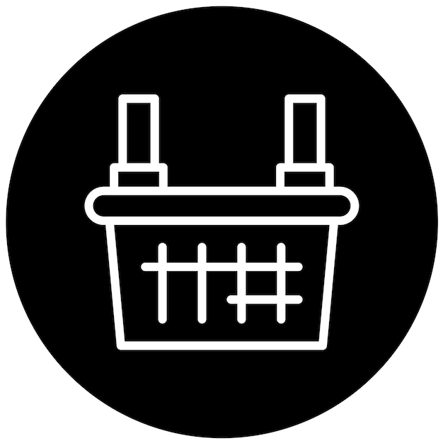 Estilo del icono de la canasta de diseño vectorial