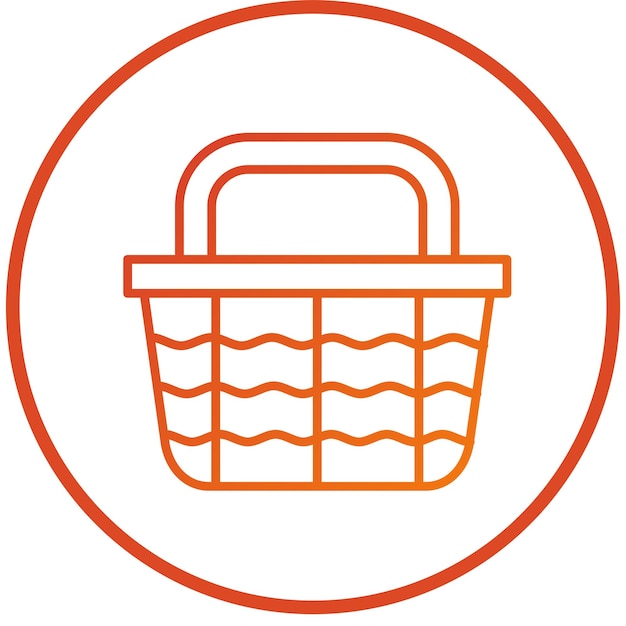 Estilo del icono de la canasta de diseño vectorial