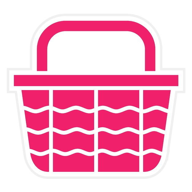 Estilo del icono de la canasta de diseño vectorial