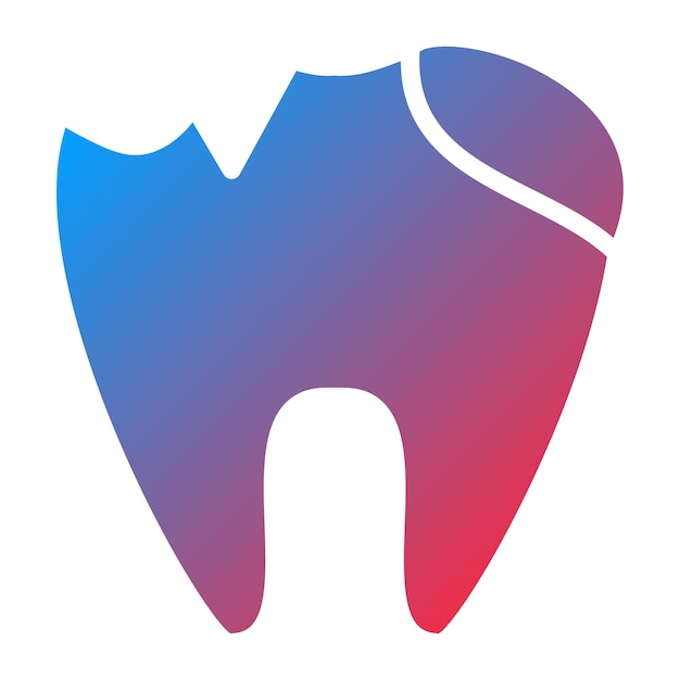 Estilo del icono con caries dentales