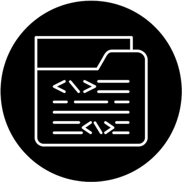 Estilo del icono de la carpeta de codificación de diseño vectorial