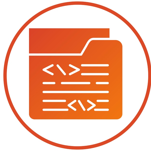 Estilo del icono de la carpeta de codificación de diseño vectorial