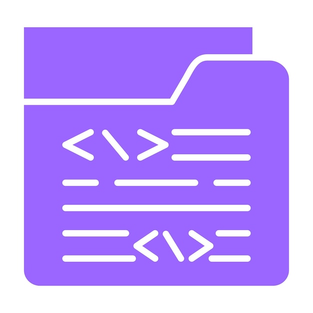 Estilo del icono de la carpeta de codificación de diseño vectorial