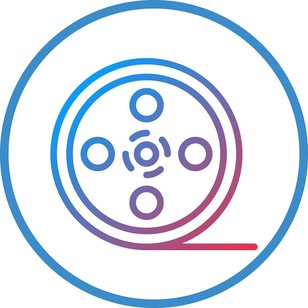 Estilo del icono del carrete de película de diseño vectorial