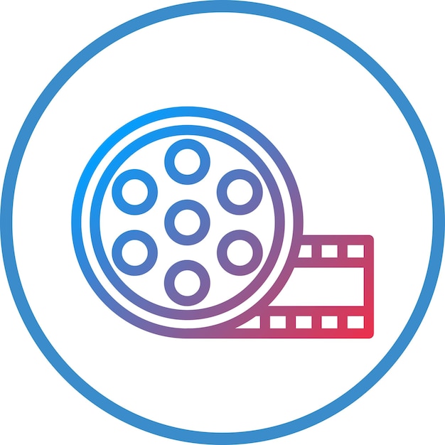 Estilo del icono del carrete de película de diseño vectorial