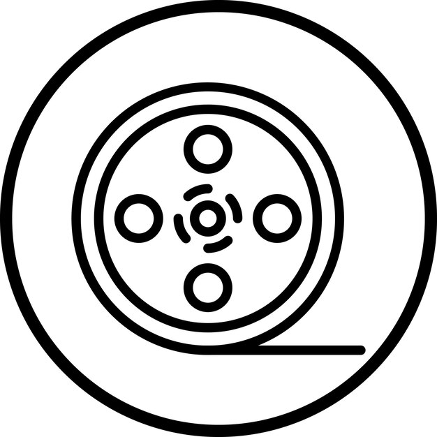 Estilo del icono del carrete de película de diseño vectorial