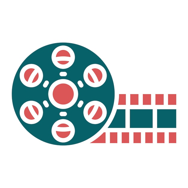 Estilo del icono del carrete de película de diseño vectorial