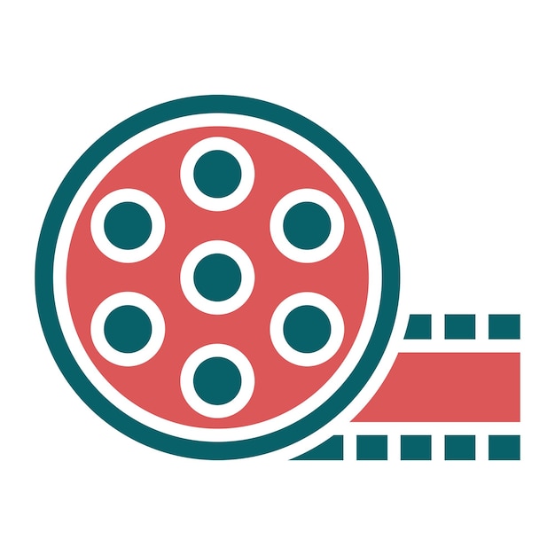 Estilo del icono del carrete de película de diseño vectorial