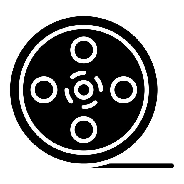 Estilo del icono del carrete de película de diseño vectorial