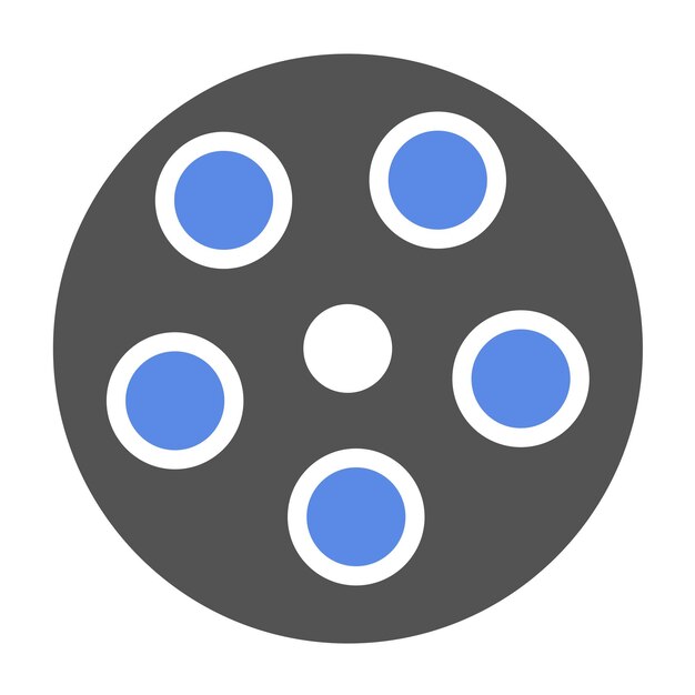 Estilo del icono del carrete de película de diseño vectorial