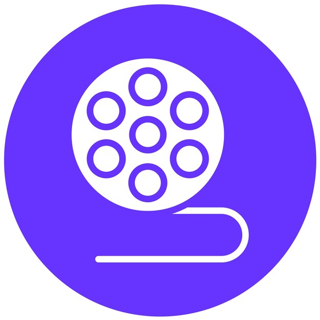 Estilo del icono del carrete de película de diseño vectorial