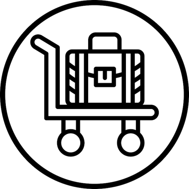 Estilo del icono del carrito de equipaje de diseño vectorial