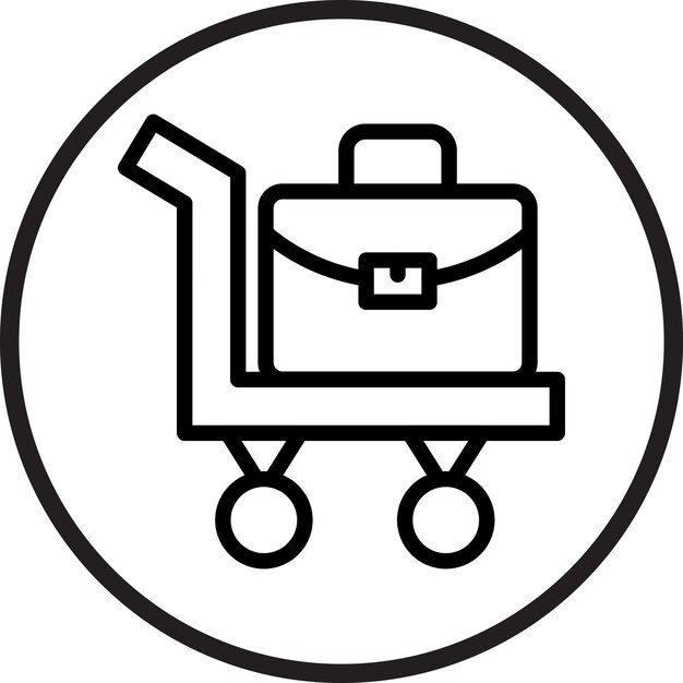 Estilo del icono del carrito de equipaje de diseño vectorial