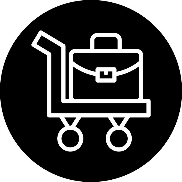Estilo del icono del carrito de equipaje de diseño vectorial