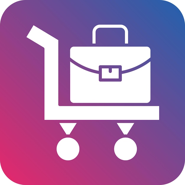 Estilo del icono del carrito de equipaje de diseño vectorial