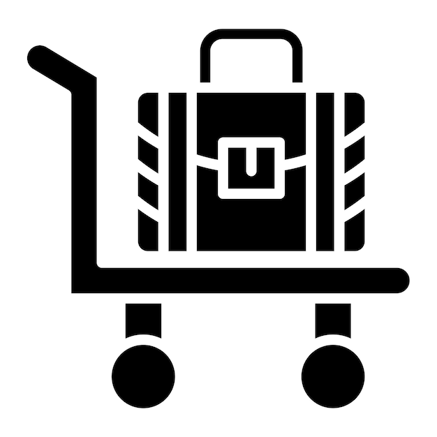 Estilo del icono del carrito de equipaje de diseño vectorial