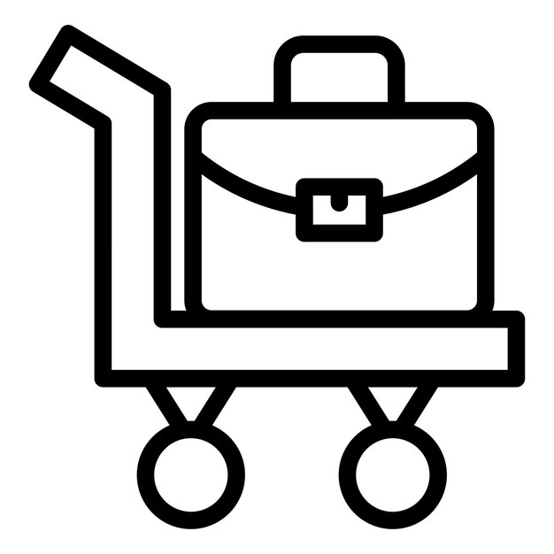 Estilo del icono del carrito de equipaje de diseño vectorial
