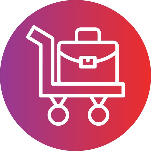 Estilo del icono del carrito de equipaje de diseño vectorial