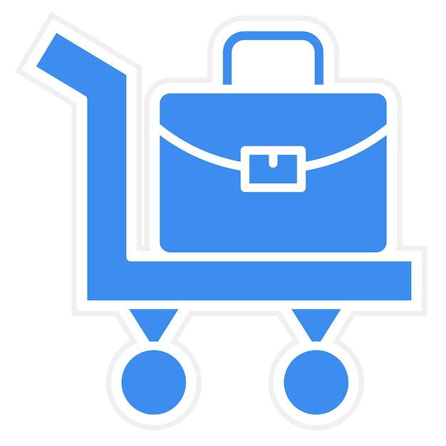 Estilo del icono del carrito de equipaje de diseño vectorial
