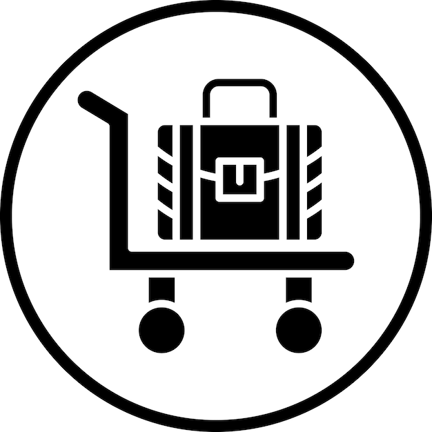 Estilo del icono del carrito de equipaje de diseño vectorial