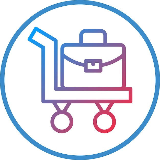 Estilo del icono del carrito de equipaje de diseño vectorial